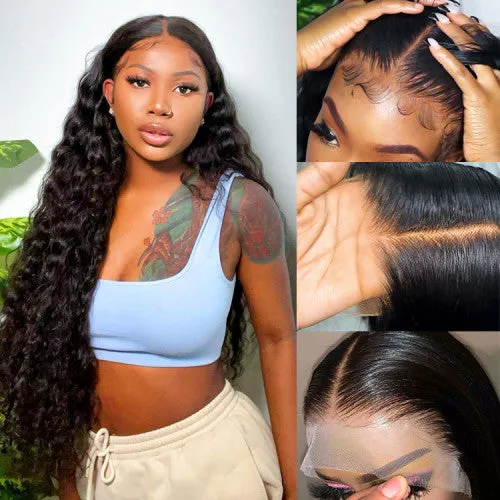 13x6 Lace Frontal Deep Wave Natural Black Human Hair Wig - Arabella Hair