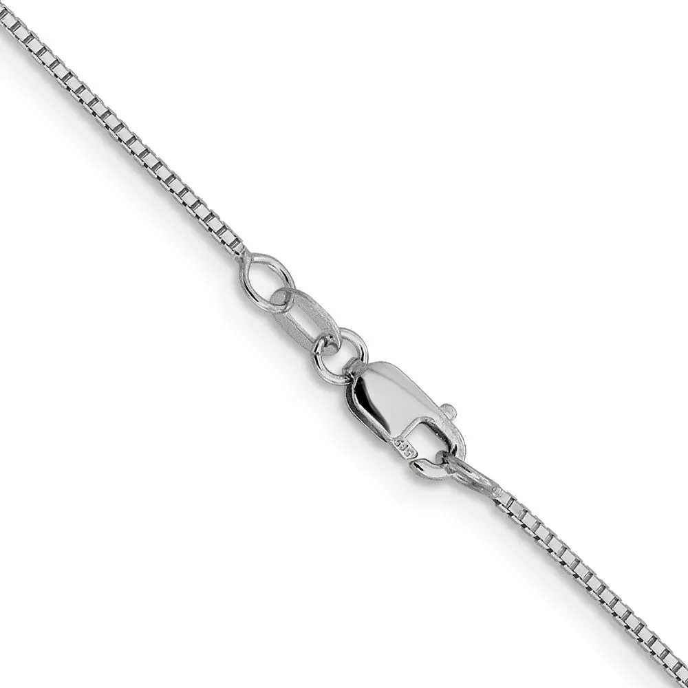 14K White Gold 1mm Sparkle Octagonal Box Chain