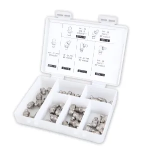 40 Piece Stainless Steel Grease Fitting Set