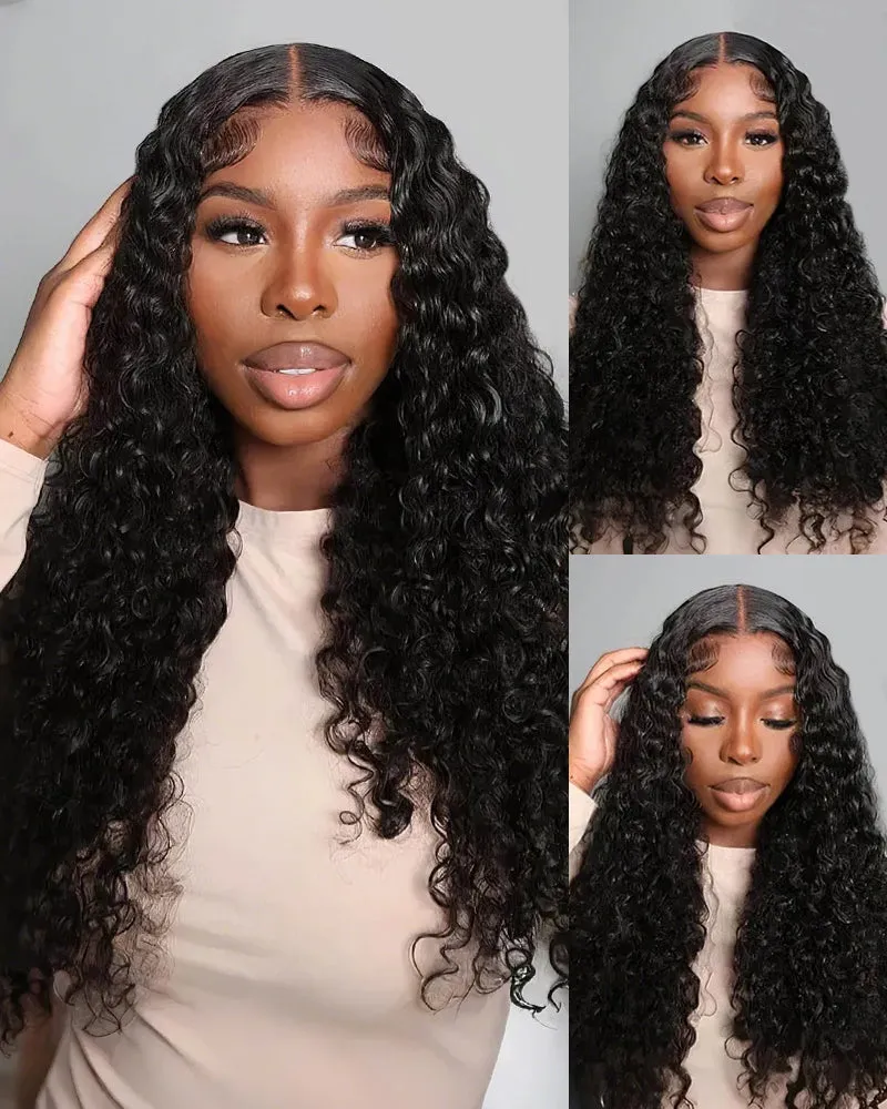 5x5 Lace Closure Glueless Jerry Curly Natural Black Human Hair Wig