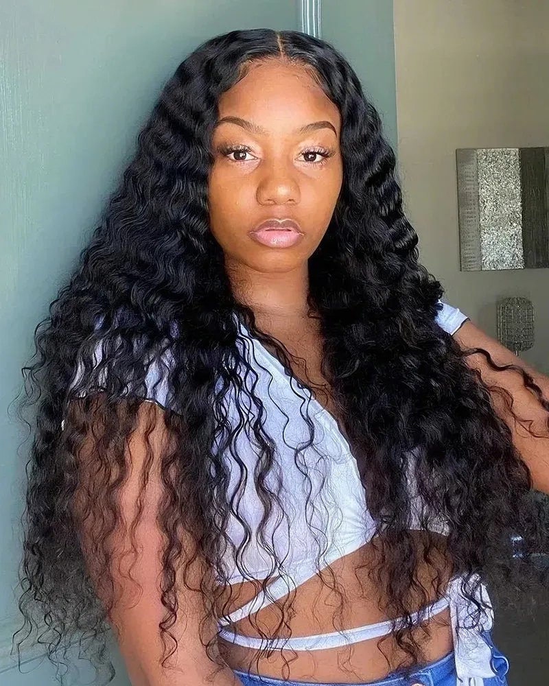 5x5 Lace Closure Glueless Jerry Curly Natural Black Human Hair Wig