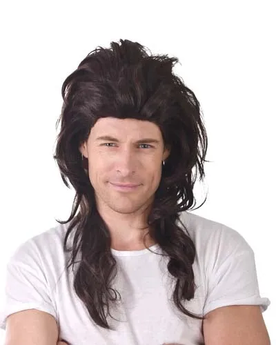 80's Brown Mullet Wig