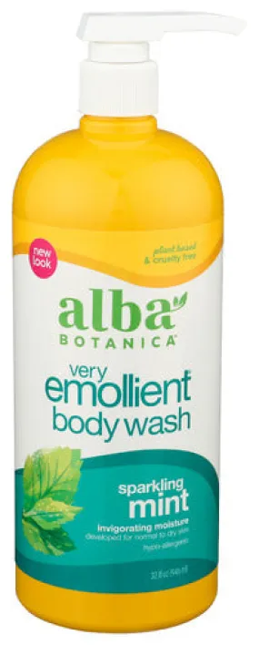 Alba Botanica - Shower Gel Sparkling Mint, 32 Oz - Pack of 1