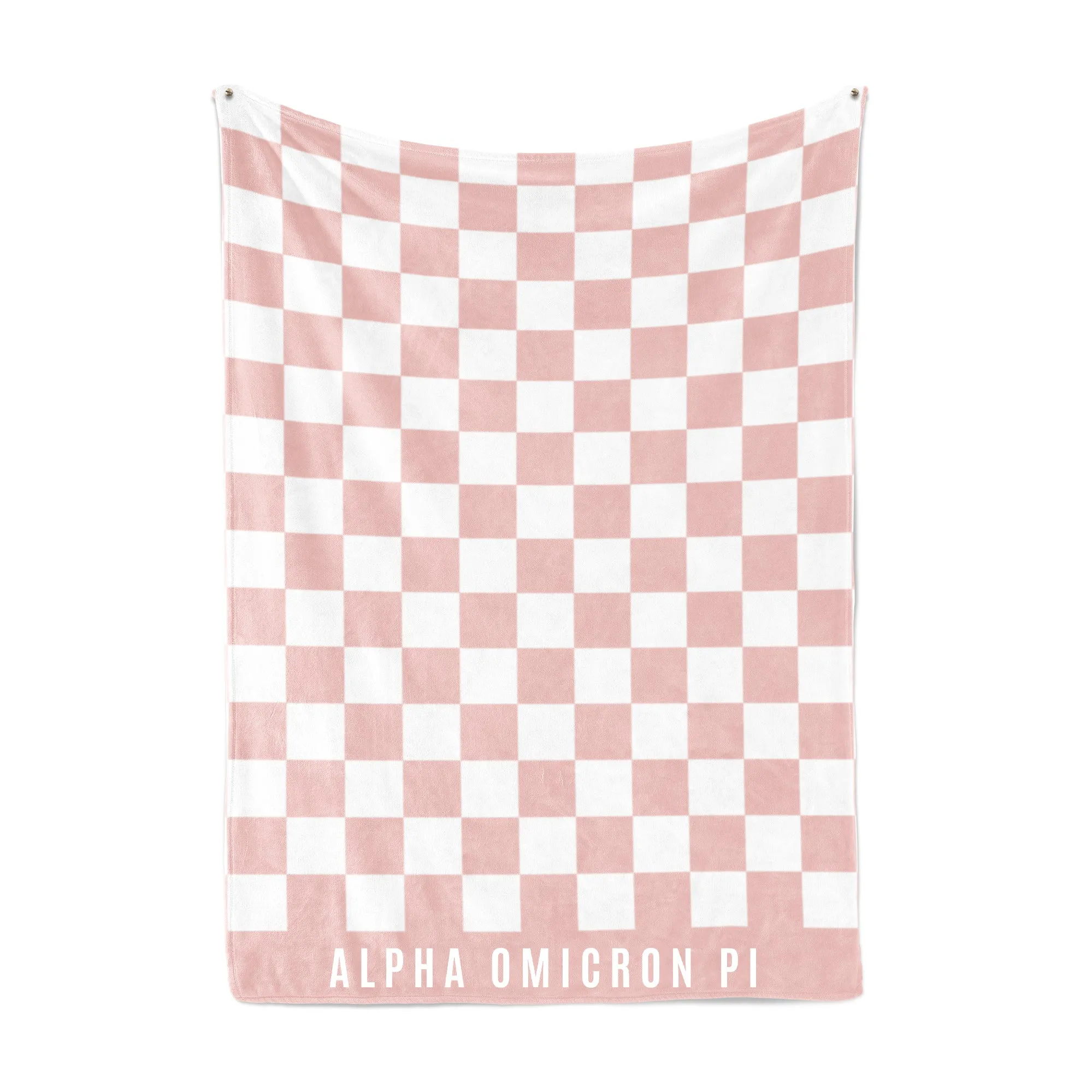 Alpha Omicron Pi Blanket - Thick Checkered Sherpa Blanket