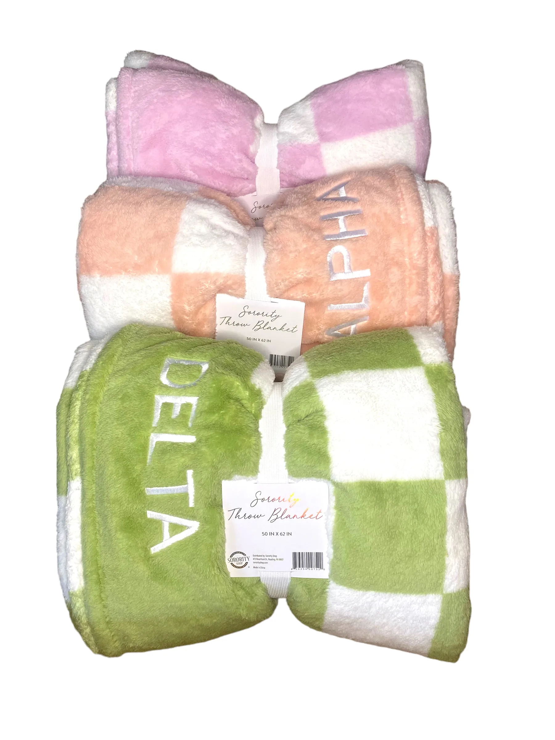 Alpha Sigma Tau Blanket - Thick Checkered Sherpa Blanket