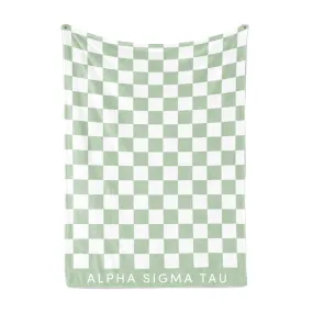 Alpha Sigma Tau Blanket - Thick Checkered Sherpa Blanket