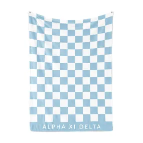 Alpha Xi Delta Blanket - Thick Checkered Sherpa Blanket