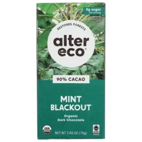 Alter Eco - Chocolate Bar Superdark Mint Organic, 2.65 Oz - Pack of 12