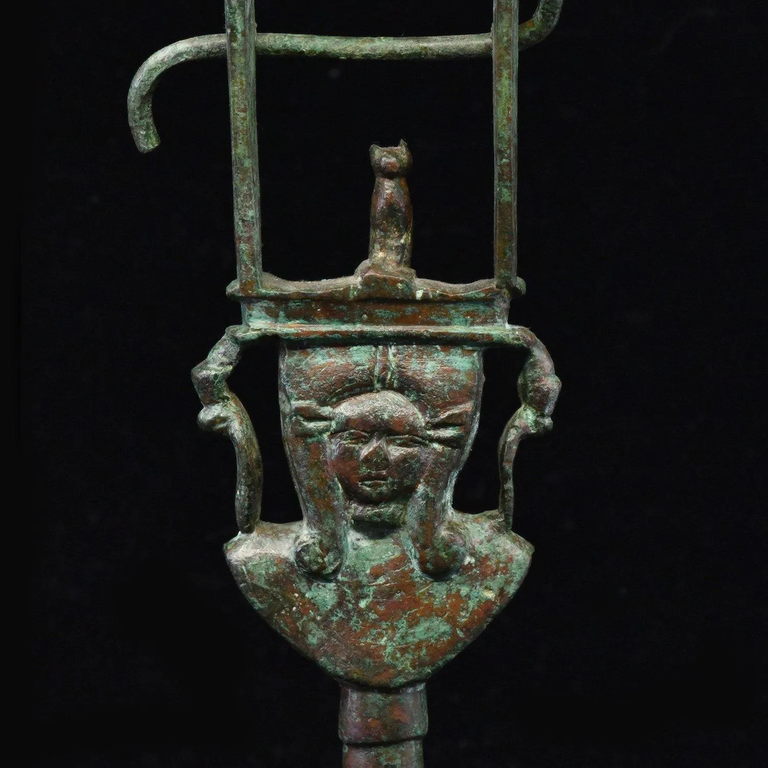 An Egyptian Bronze Sistrum, 26th Dynasty, Saite Period, ca. 664 - 525 BCE