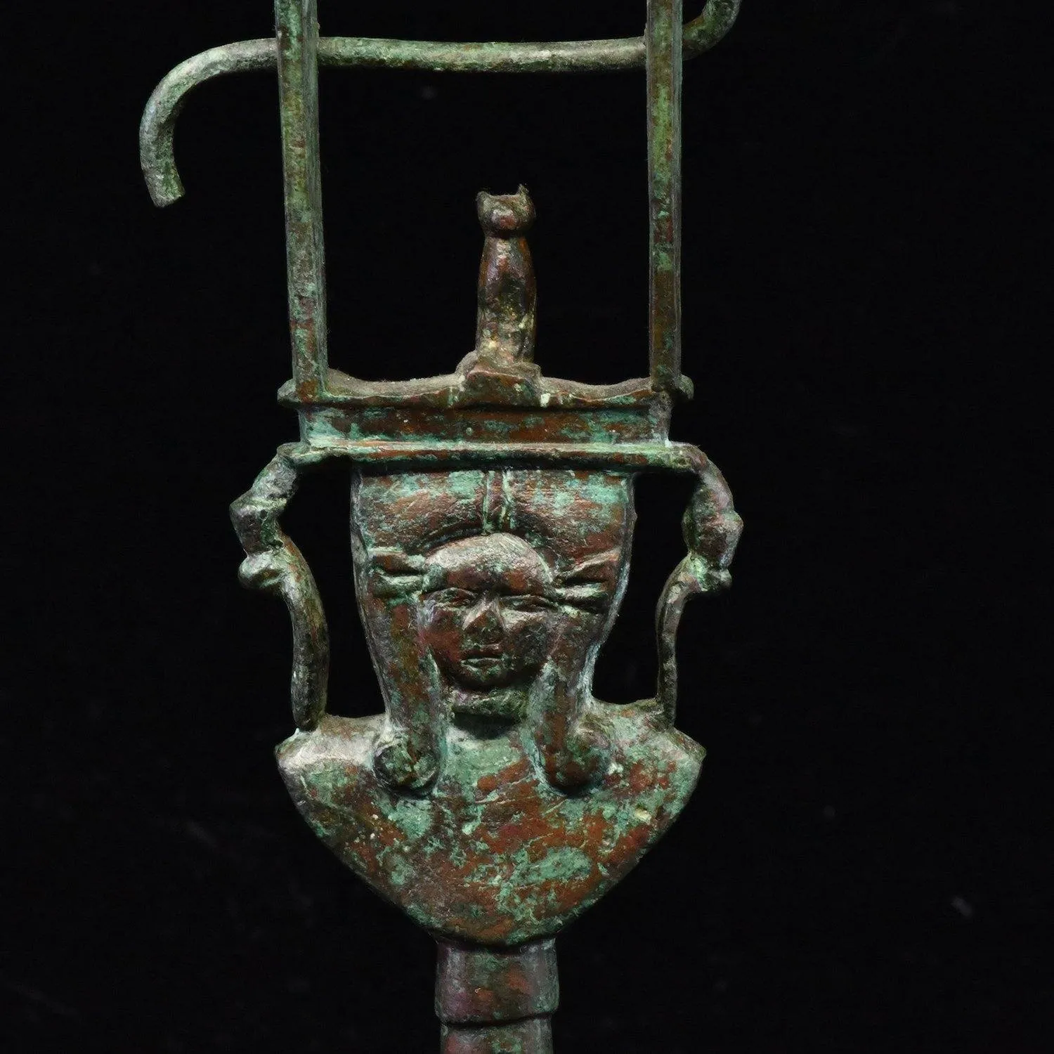 An Egyptian Bronze Sistrum, 26th Dynasty, Saite Period, ca. 664 - 525 BCE