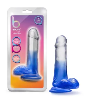 B Yours By Blush® | Stella Blue Realistic Blue 6.25-Inch Long Dildo With Balls & Suction Cup Base