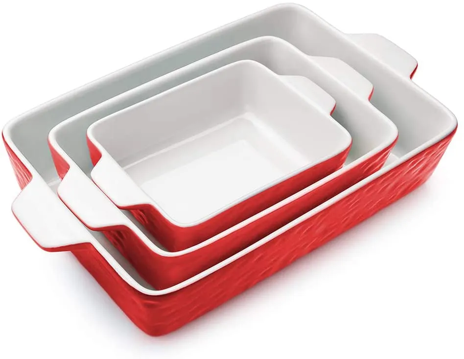 Bakeware Set, Rectangular Baking Pan Ceramic Glaze Baking Dish