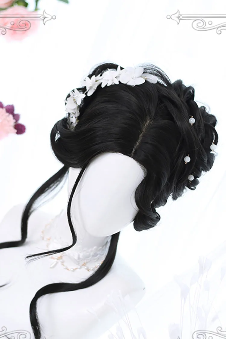 Black Curly Hair Natural Long Sweet Lolita Wig