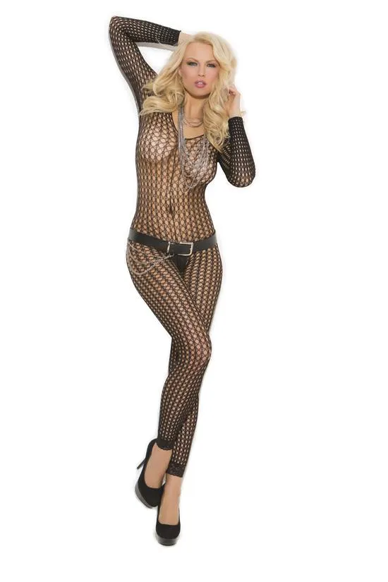 Black Long Sleeve Bodystocking - One Size Fits Most