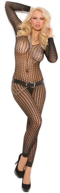 Black Long Sleeve Bodystocking - One Size Fits Most