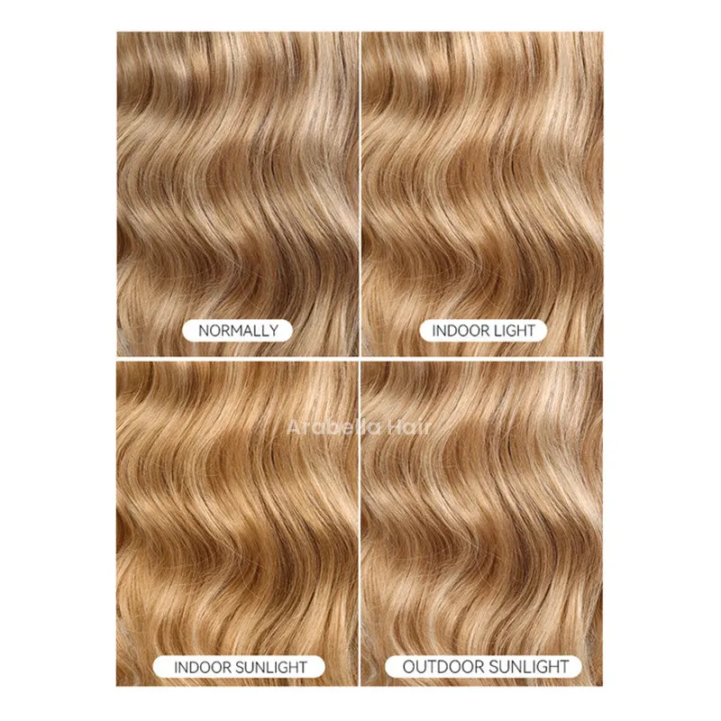 Blowout In Wavy #12/613 Highlight 13x4 Lace Front Mixed Brown and Blonde Color Human Hair Wig