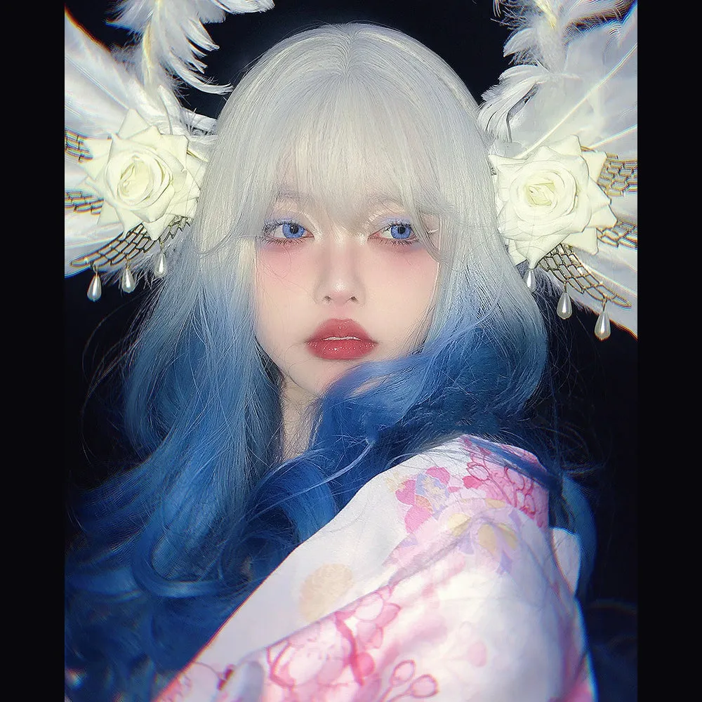 Blue And White Wig   KF11193