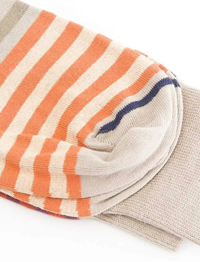 Brown Gradient Striped Organic Cotton Socks