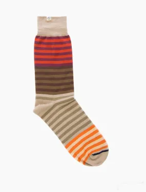 Brown Gradient Striped Organic Cotton Socks