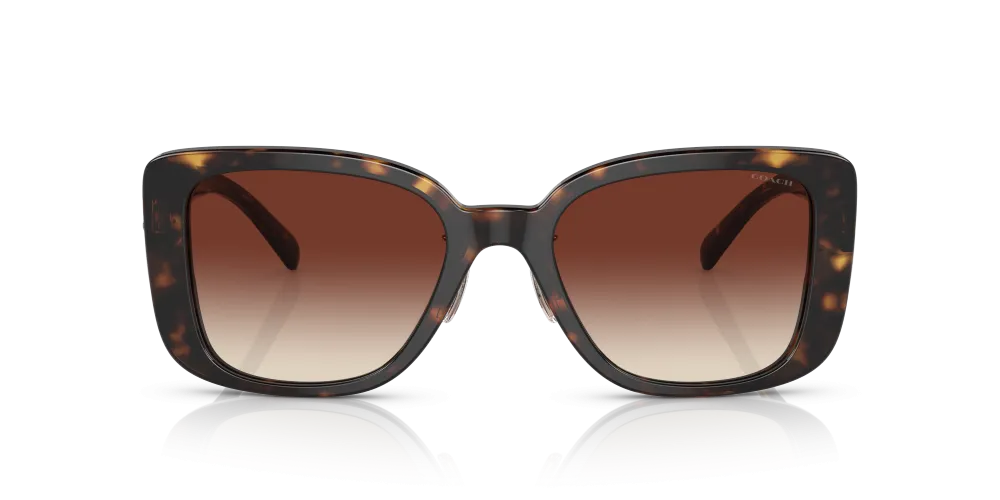 Coach Square Non-Polarized Sunglasses - Dark Tortoise/Dark Brown Mirror