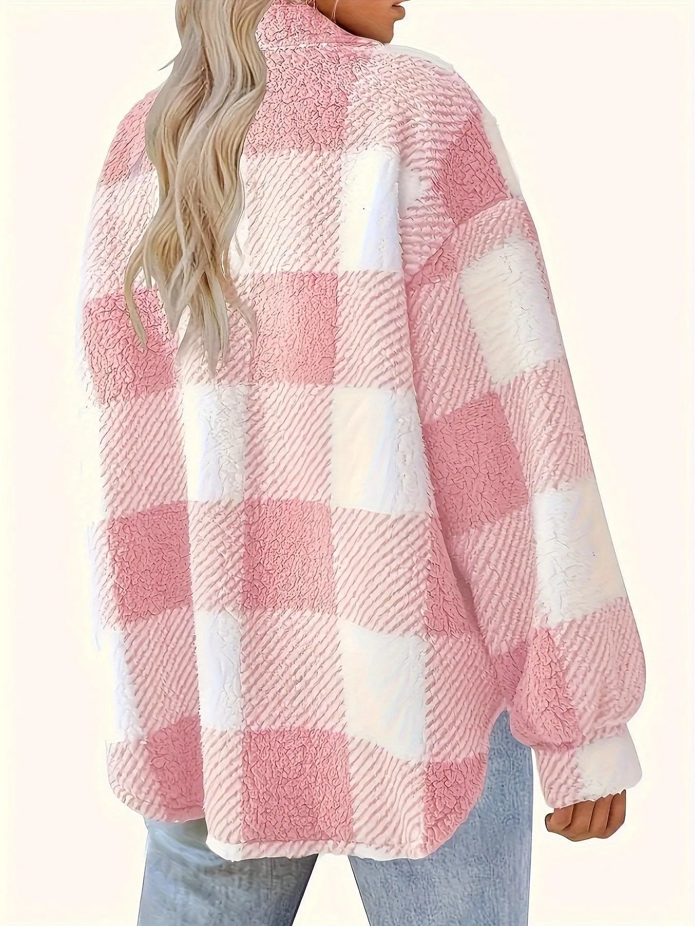 Elegant Plaid Fleece Jacket