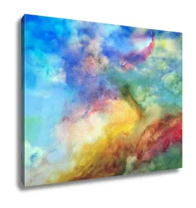 Gallery Wrapped Canvas, Cool Abstract Watercolor