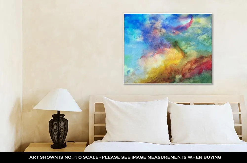 Gallery Wrapped Canvas, Cool Abstract Watercolor