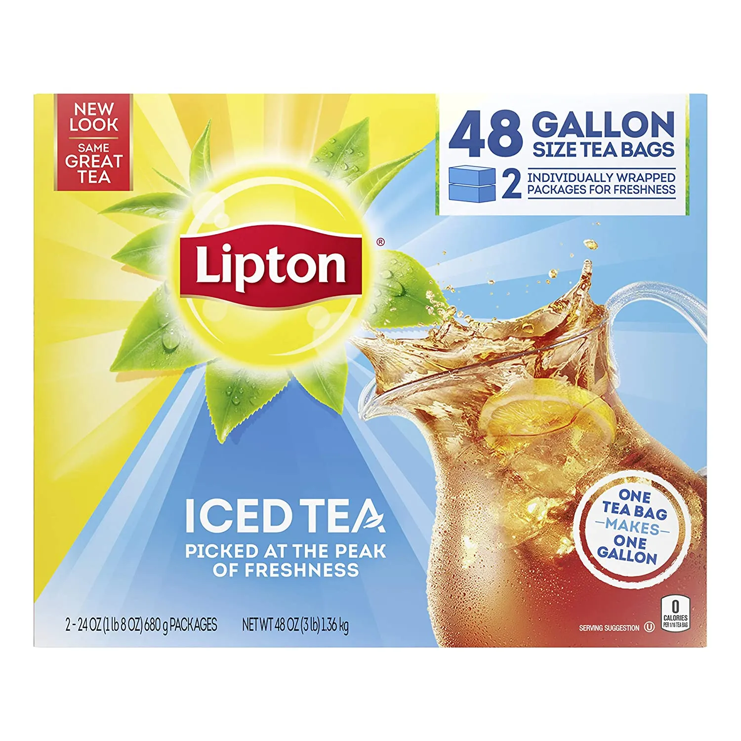 Iced Tea Bags, Picked At The Peak of Freshness, Unsweetened Can Help Support a Healthy Heart 48 Tea Bags