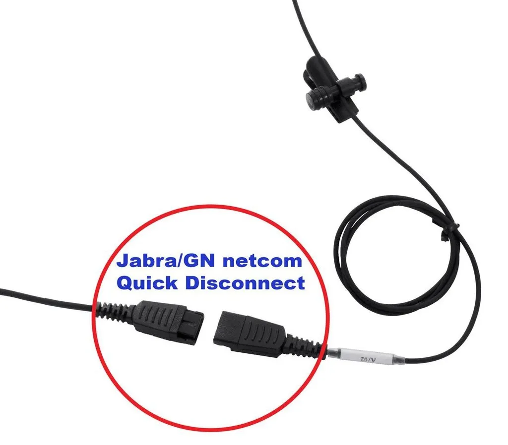 Jumper for Plantronics QD to Jabra QD Headsets - curly cord