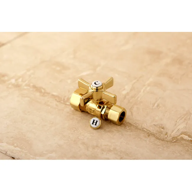 Kingston Brass 5/8" OD Comp X 1/2" OD Comp Straight Shut-Off Valve