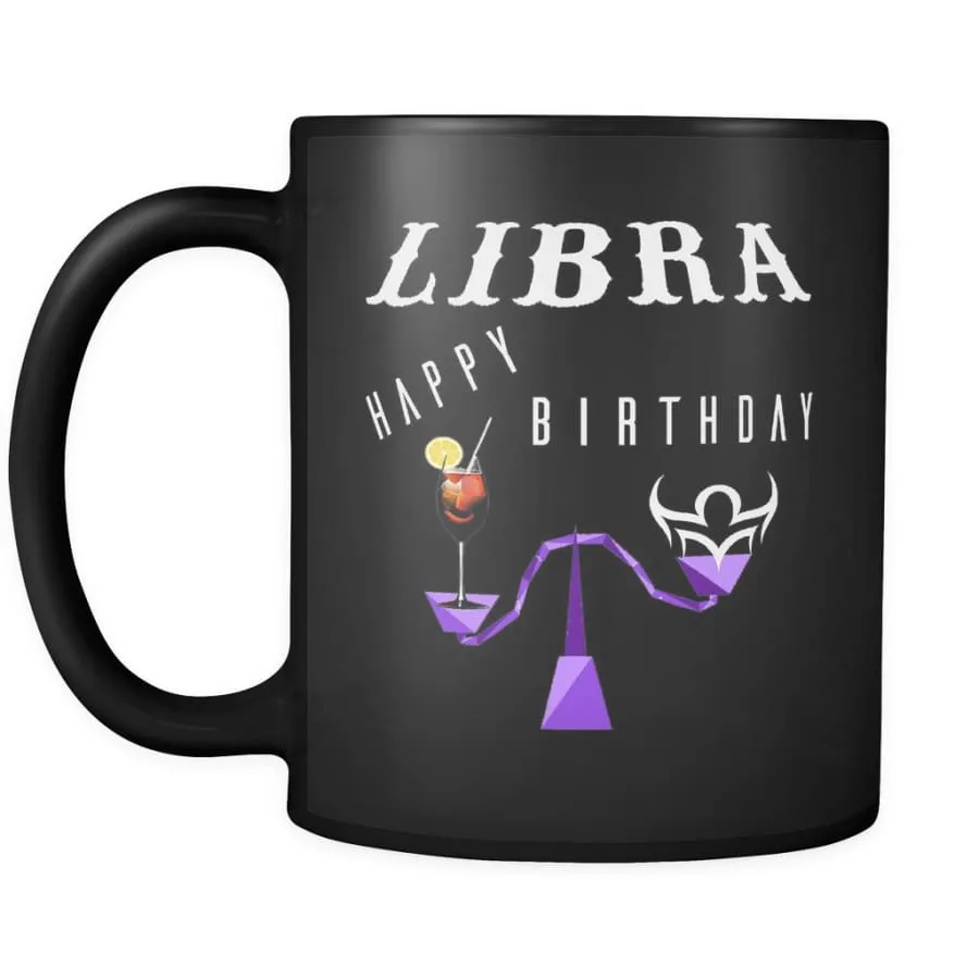 Libra Mug|Libra Birthday Mug| Horoscope| Zodiac Libra Black Coffee Mug (2-Side Print)