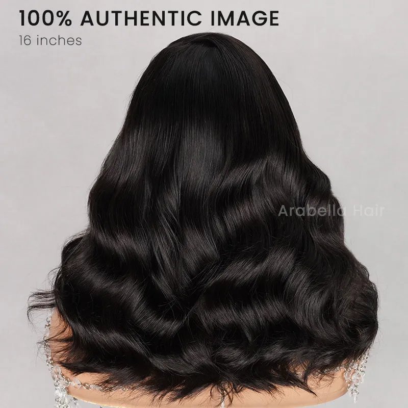 【Limited Design】Glueless 6x5 Pre-Cut Lace Blowout In Wavy Wig Easy-Wear Natural Black Pre-Bleached Knots Human Hair Wigs