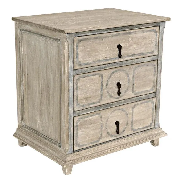 Livingston Wooden 3 Drawers Small Nightstand