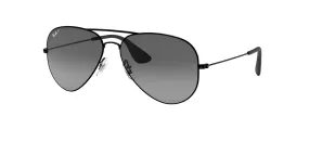 Ray-Ban Mens Aviator Non Polarized Sunglasses - BlackGray/Mirror Silver Gradient