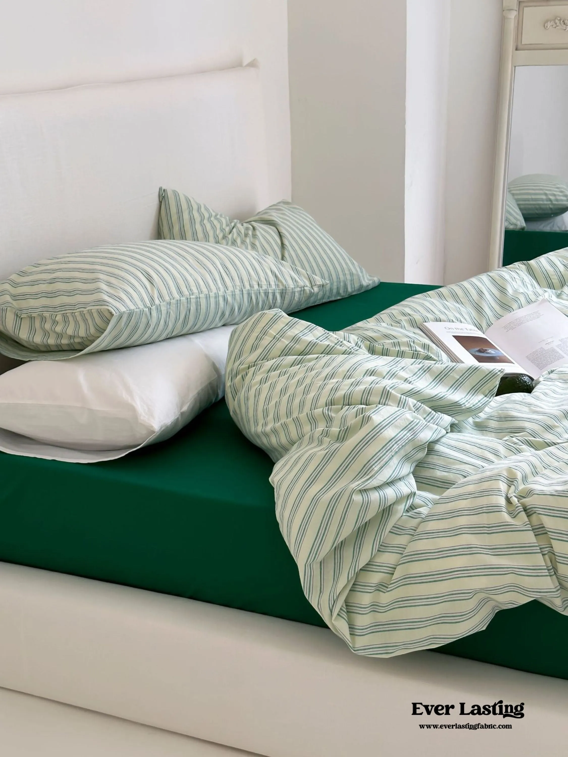 Refreshing Stripe Pillowcases / Forest Green