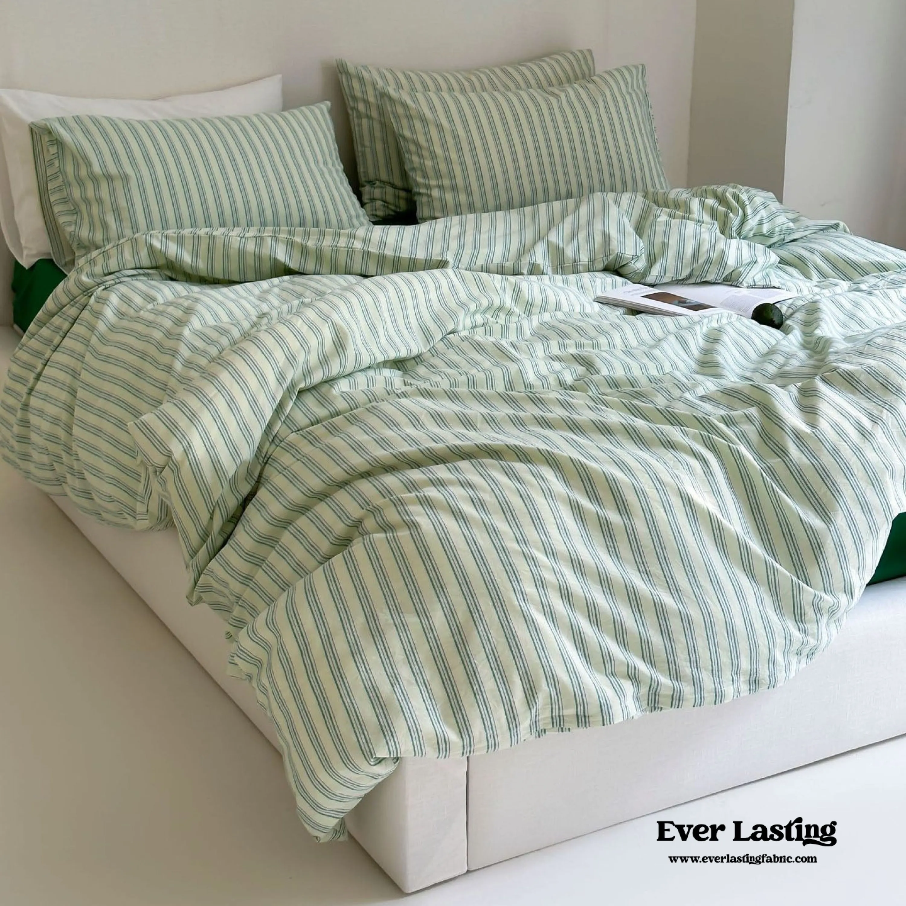 Refreshing Stripe Pillowcases / Mint Green