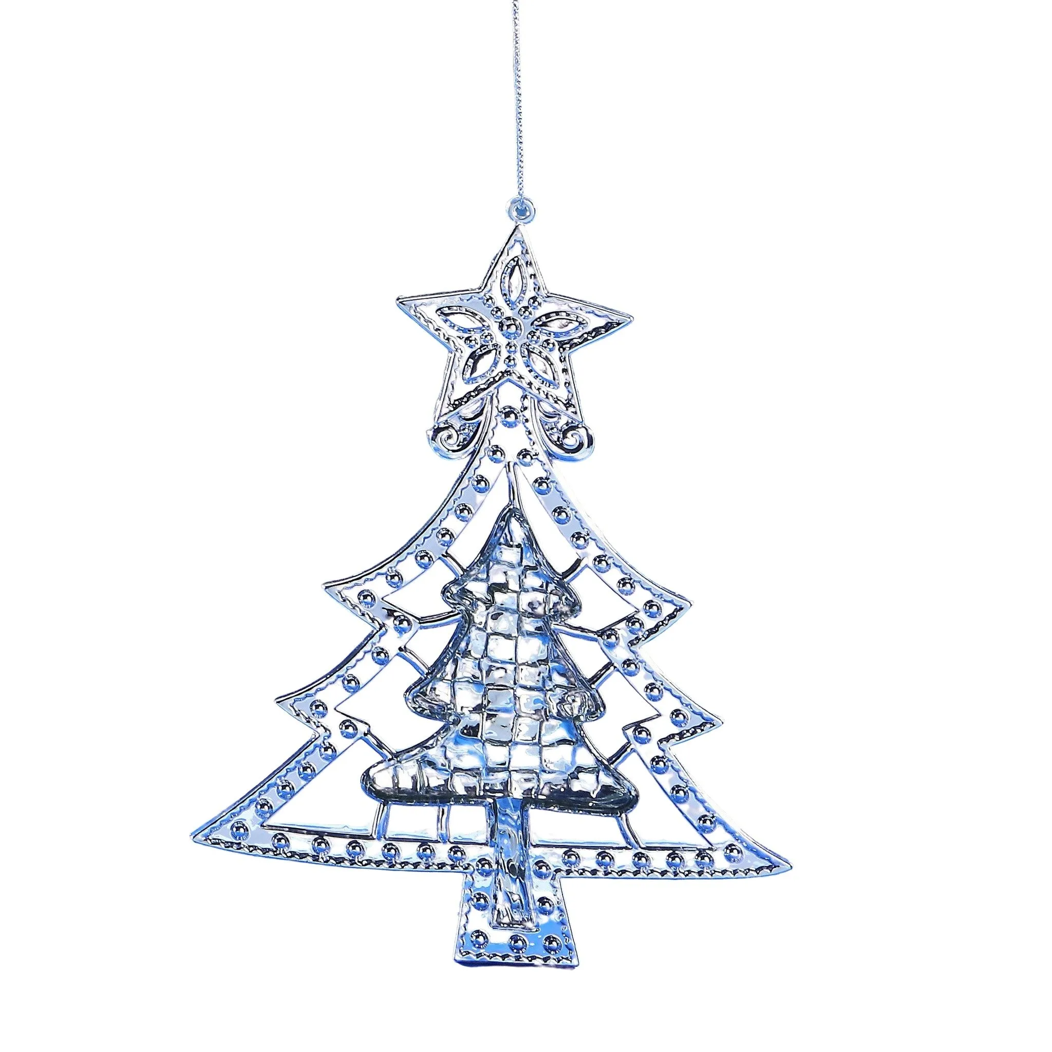 Silver Metallic Christmas Tree Orn.