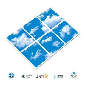 SKY Cloud LED Panel 3D version, 60x60cms, 40W (6 PCS Set)