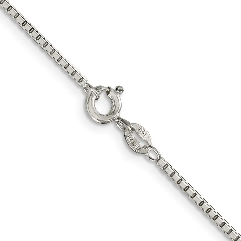 Sterling Silver 1.5mm 8 Sided Diamond-cut Box Chain