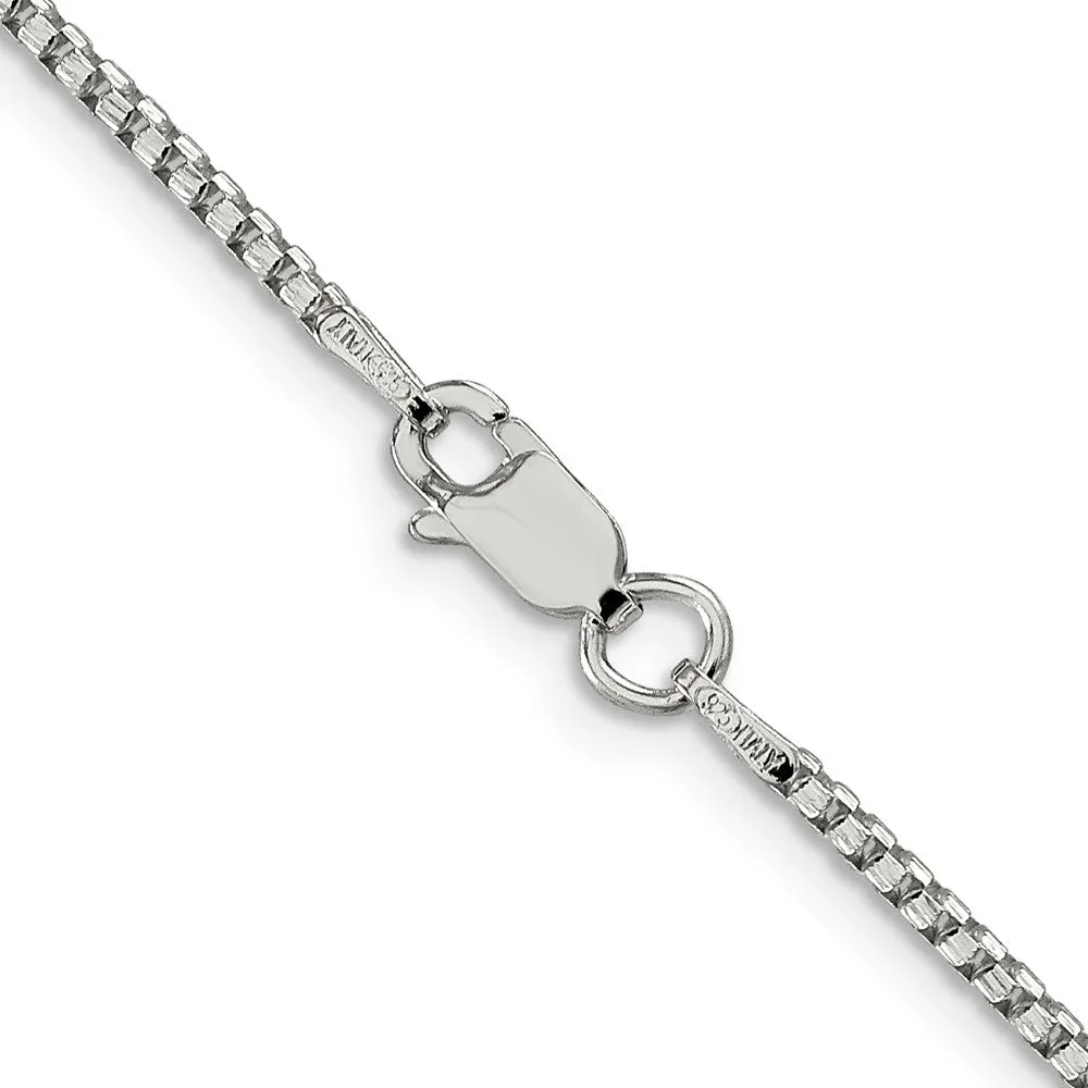 Sterling Silver 1.75mm Round Diamond-cut Fancy Box Chain