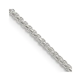 Sterling Silver 1.75mm Round Diamond-cut Fancy Box Chain