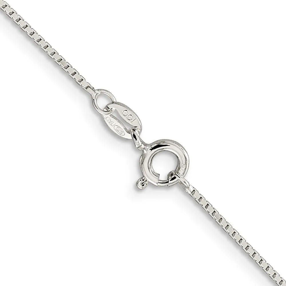 Sterling Silver .7mm 4 Sided Diamond-cut Mirror Box Chain