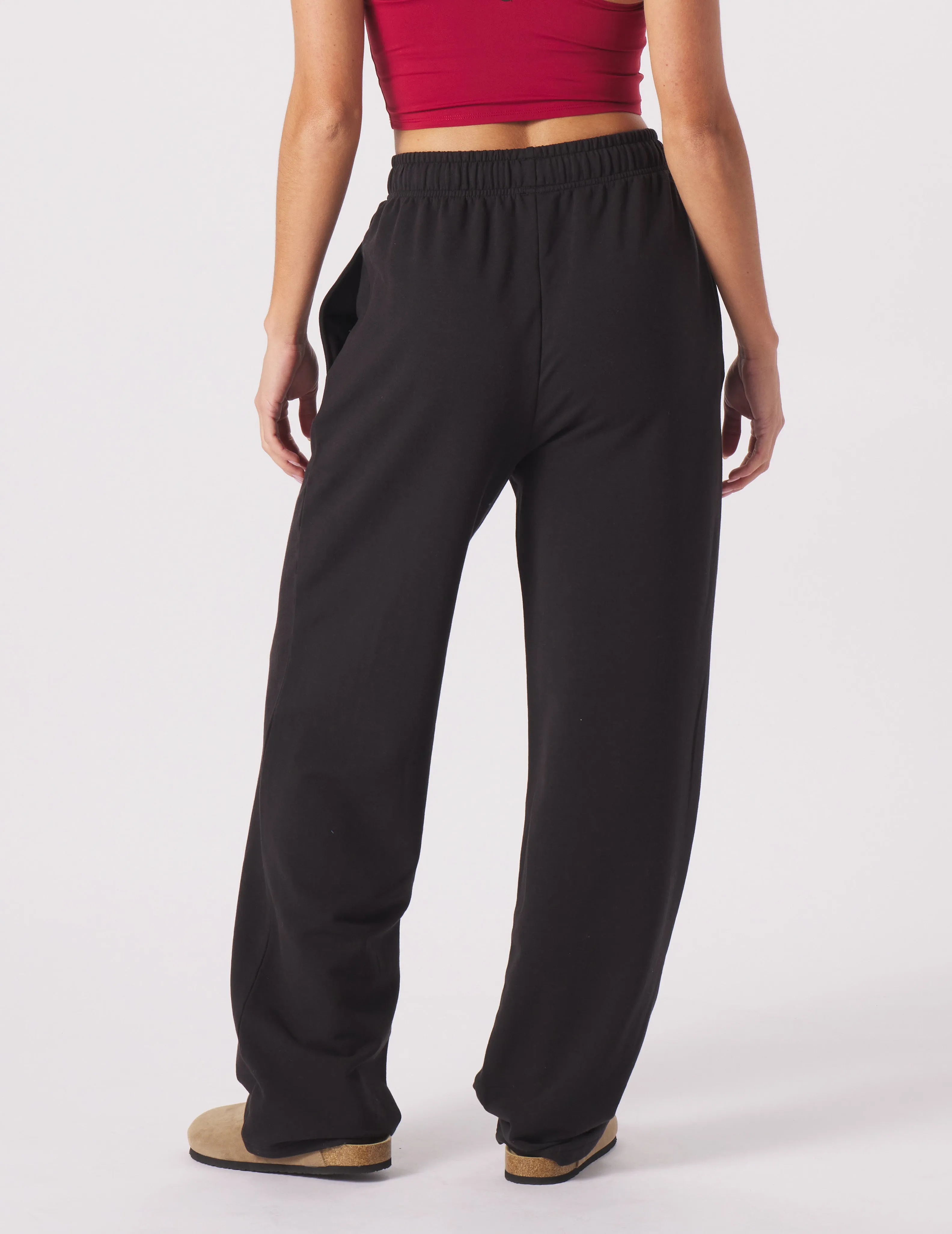 Straight Leg Sweatpant: Black