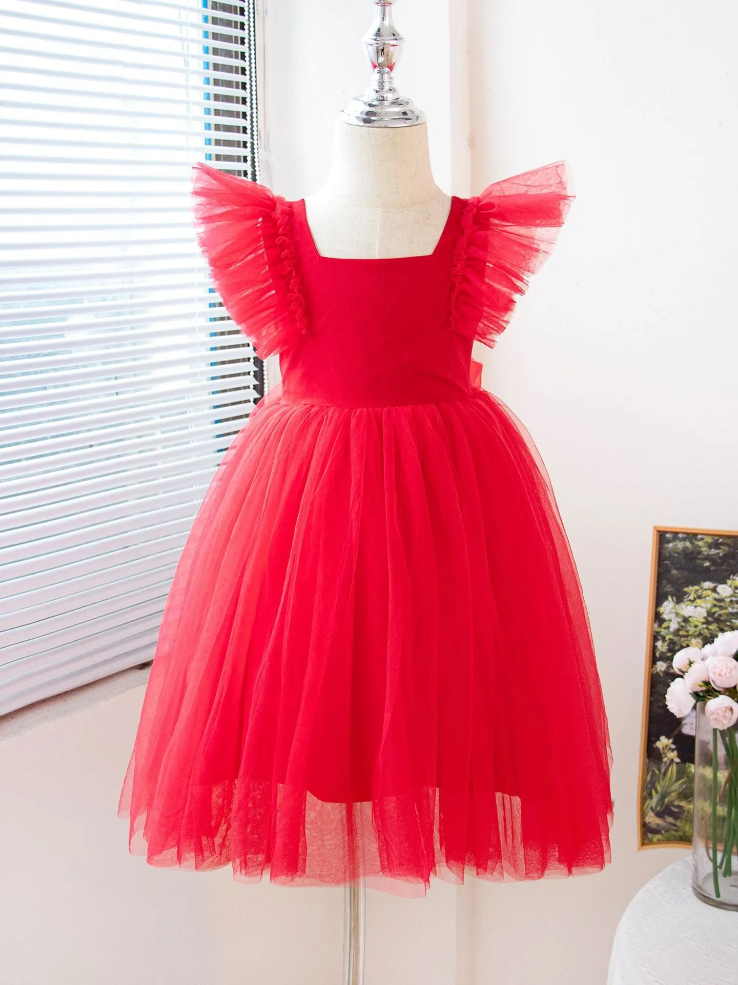 Summer Cross-Border Children's Clothing  Girls' Sleeveless One-Piece Dress Thin Bow Princess Dress Tulle Skirt Dress