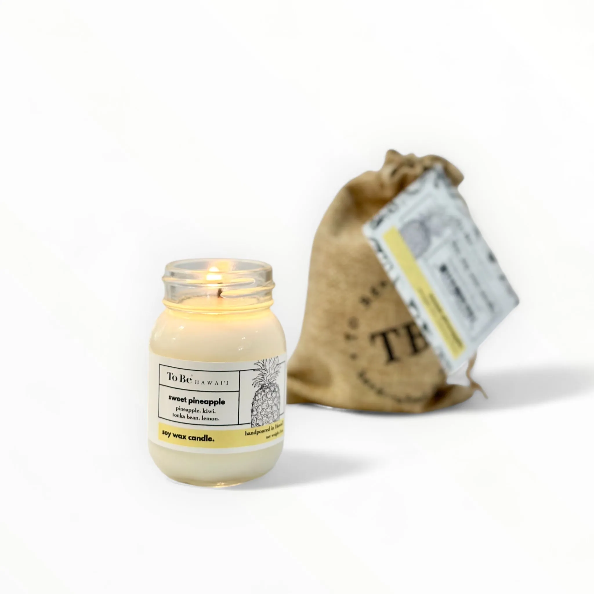 sweet pineapple soy wax candle.