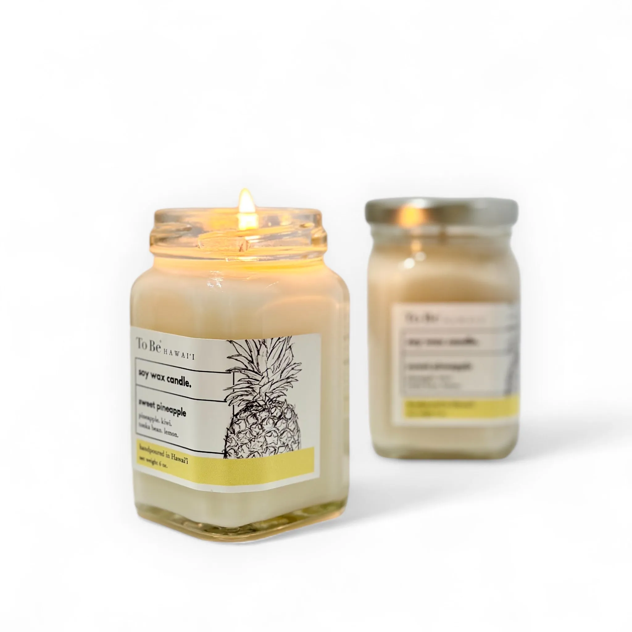 sweet pineapple soy wax candle.