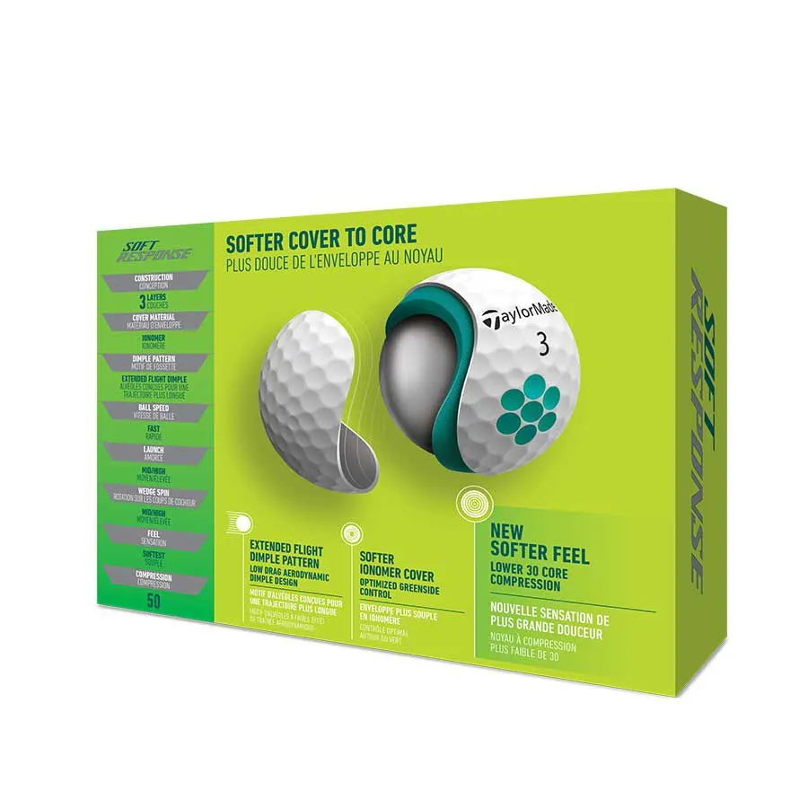 Taylormade Soft Response Custom Logo Golf Balls (12 Ball Pack)