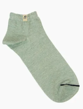 Teal Melange Short Linen & Organic Cotton Socks