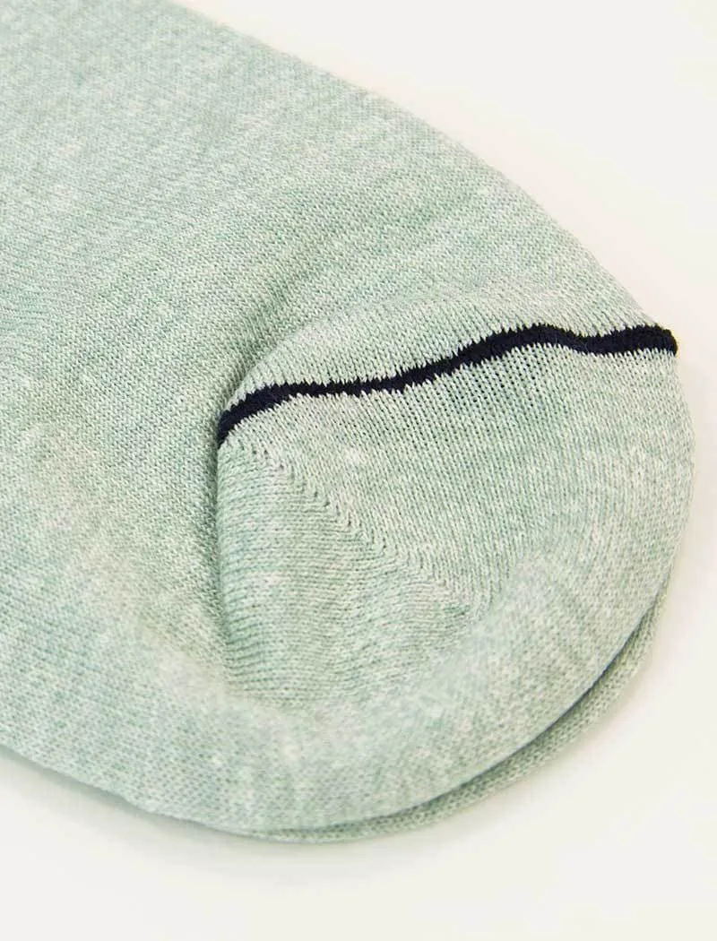 Teal Melange Short Linen & Organic Cotton Socks