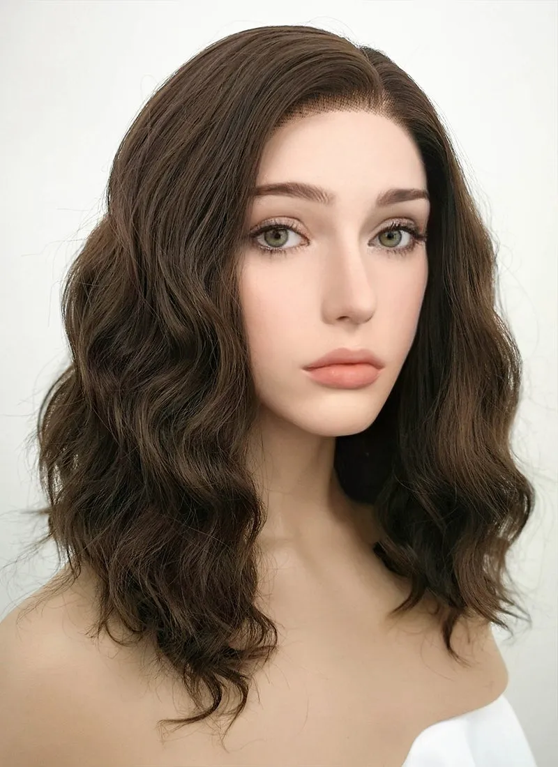 Wavy Brunette Bob Lace Wig CLF407 (Customisable)